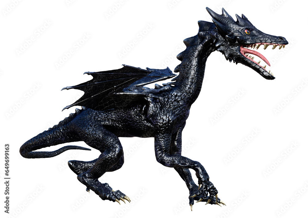 Fototapeta premium 3D Rendering Fairy Tale Dragon on White