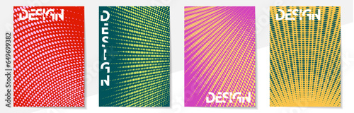 Geometric cover design templates A-4 format. Editable set of layouts for covers of books, magazines, notebooks, albums, booklets. Modern colors.