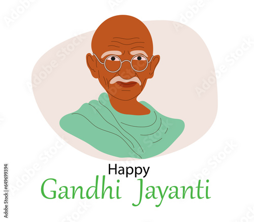 Gandhi Jayanti or 2nd October with design illustration. Mohandas Karam Chandra Gandhi Birthday. photo