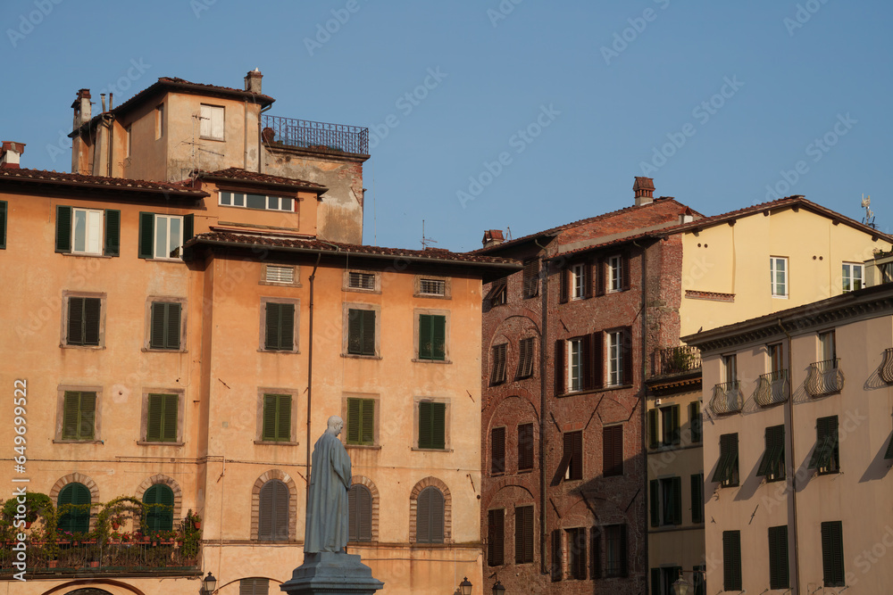 San Michele in Foro square at Lucca, Tuscany, Italy