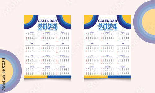 Calendar 2024, calendar 2024 and calendar 2026 week start Sunday corporate design planner template. Wall calendar in a minimalist,asthatic style.Print ready calender 2024.