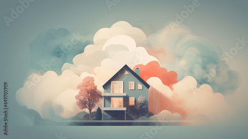 House woner dreaming, Generative Ai photo