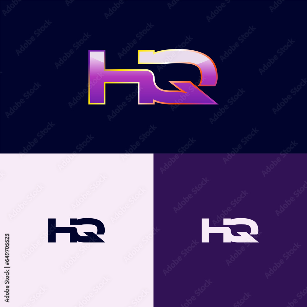 HQ Initial Logo with Gradient Style for Brand Identity HQ Initial Logo with Gradient Style for Brand Identity