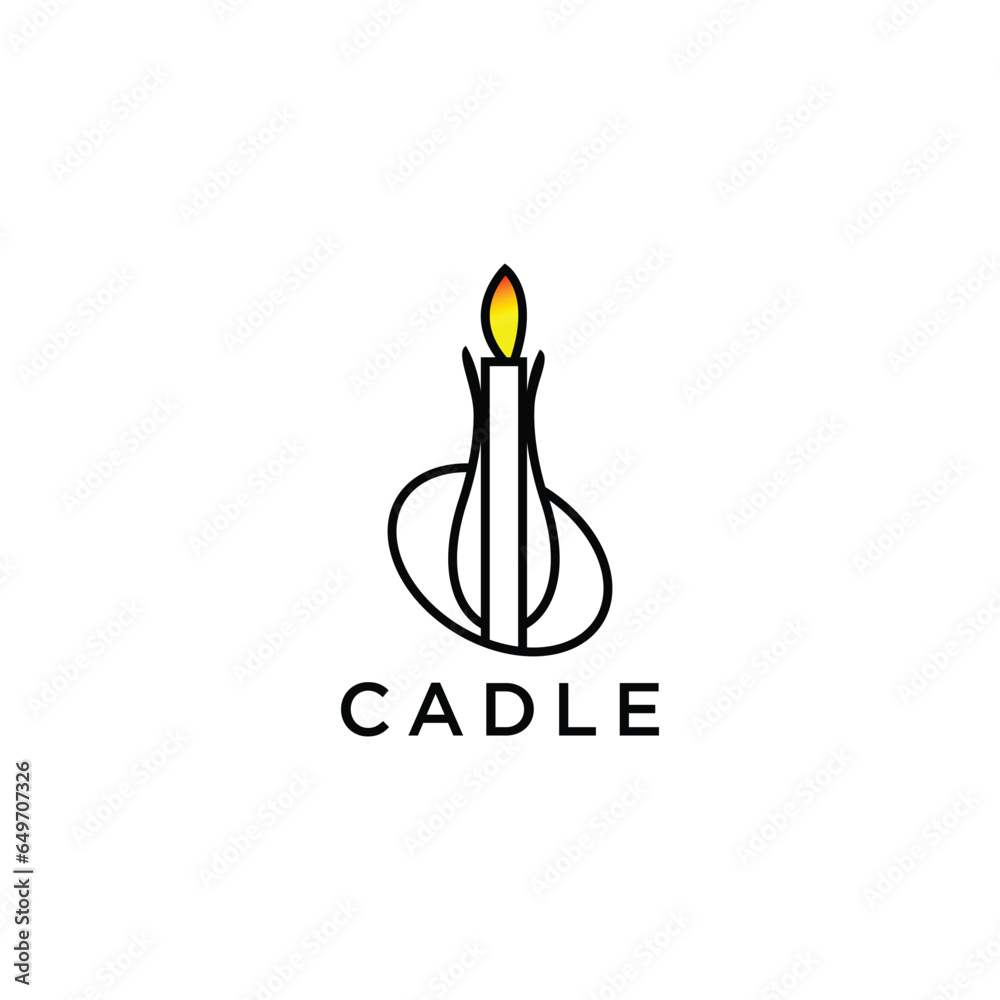 Candle logo icon design vector