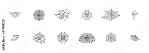 Spider web cobweb icon set. Halloween sign collection. Vector EPS 10