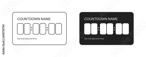 Countdown timer element for social media. Vector EPS 10