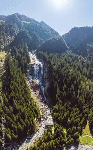 Grawa Waterfall in the Stubai valley in the tyrolean alps in Tyrol, Austria photo