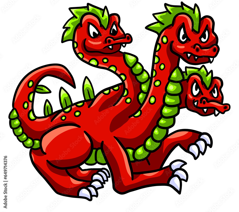 Fototapeta premium Stylized Angry Greek Monster Hydra