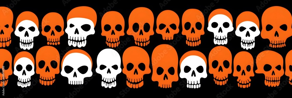 Fototapeta premium Skull illustration background wallpaper design, day of the dead, Día de Muertos