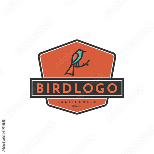 Creative colorful bird logo design ideas vintage retro badge