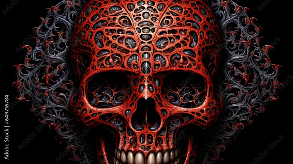 Skull illustration background wallpaper design, day of the dead, Día de Muertos