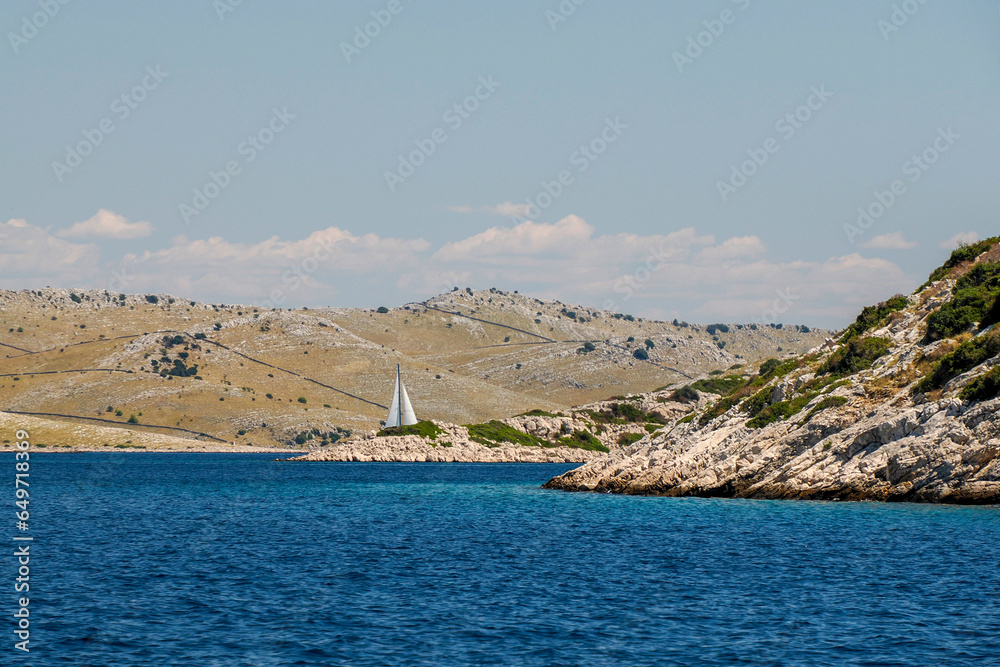 Archipelago - Islands of the Kornati archipelago panorama landscape of national park in Croatia view from the sea boat