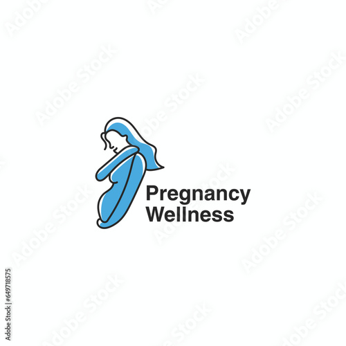modern pregnancy wellness logo design vector concept with overlay, colorful and simple styles 