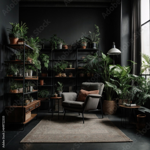 Modern interior, home, decor, light, plant, window, apartment © Павел Литинский