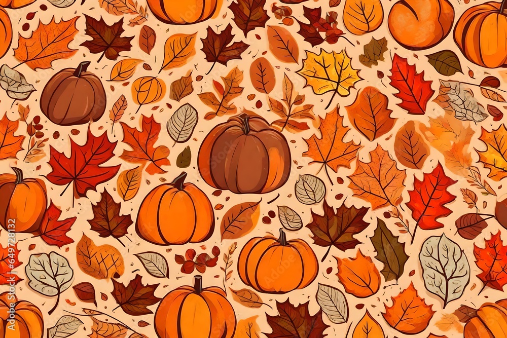 halloween background with pumpkins generated by AI technology