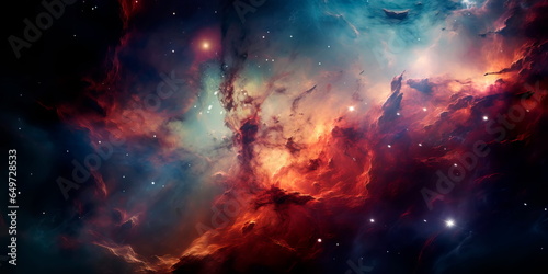 Orion Nebula, showcasing its intricate details and stellar nursery. Generative Ai photo