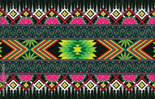 Geometric vector background with sacral tribal ethnic elements. Traditional triangles gypsy geometric forms sprites tribal themes apparel fabric tapestry print

