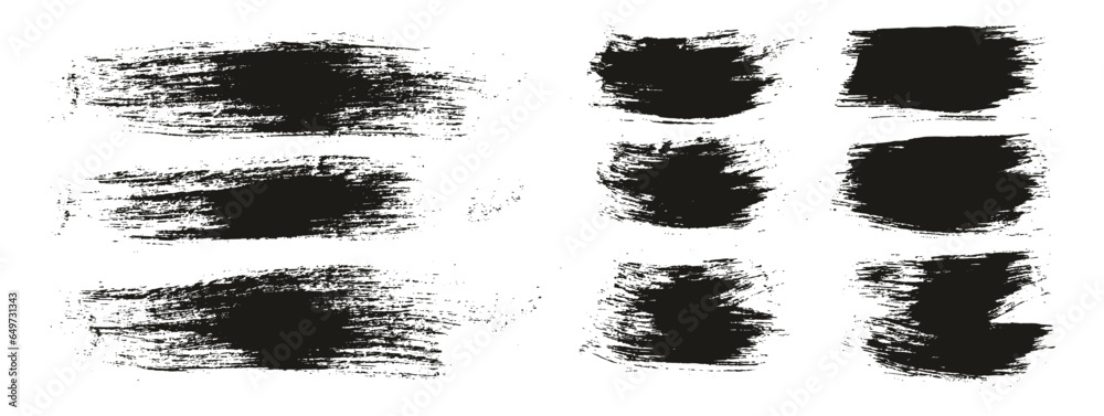 Round Brush Regular Long & Short Background Mix Artist Brush High Detail Abstract Vector Background Mix Set 