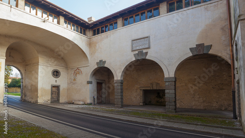 Porch of the gate Aquileia, town of Palmanova, Italy photo