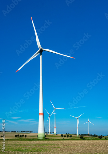 Large wind farm on agricultural area at Paderborn  North Rhine-Westphalia  Germany  Europe