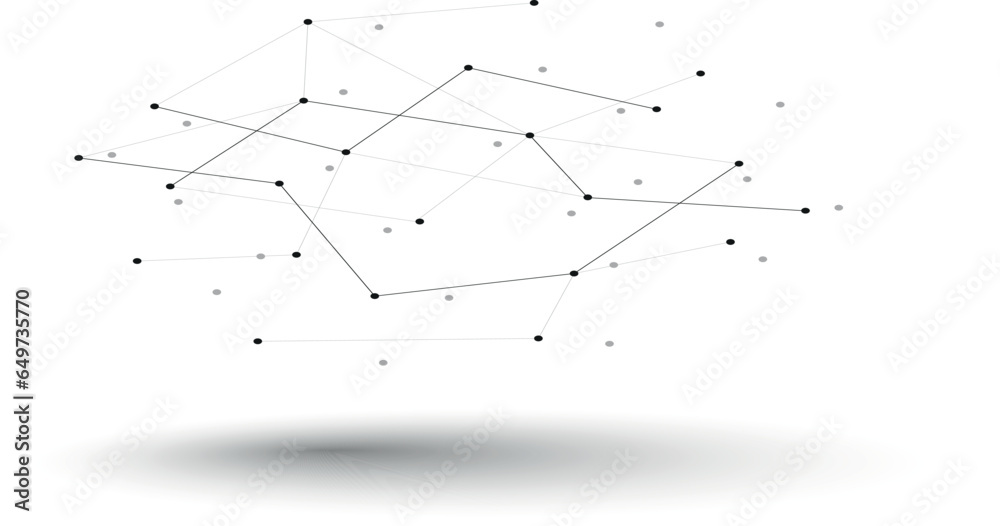 Abstract connection. High-tech Network technology background with dots and lines connection system.