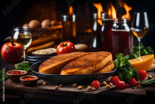 still life with bread and wine