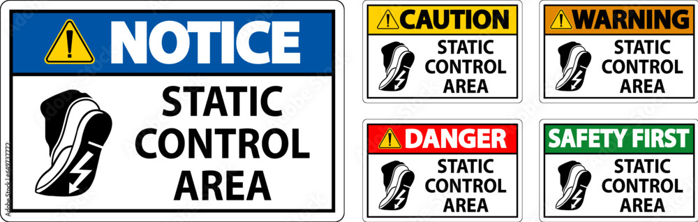 Caution Sign Static Control Area
