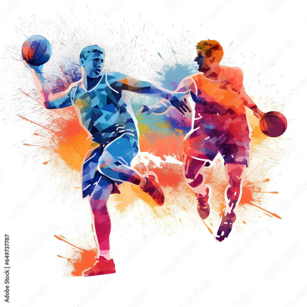 custom made wallpaper toronto digitalPlaying basketball, Illustration style by Generative AI