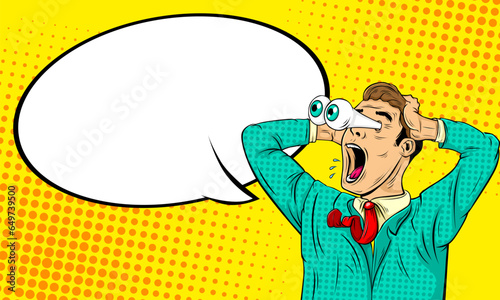 Blank comic cartoon hyper expressive reaction face