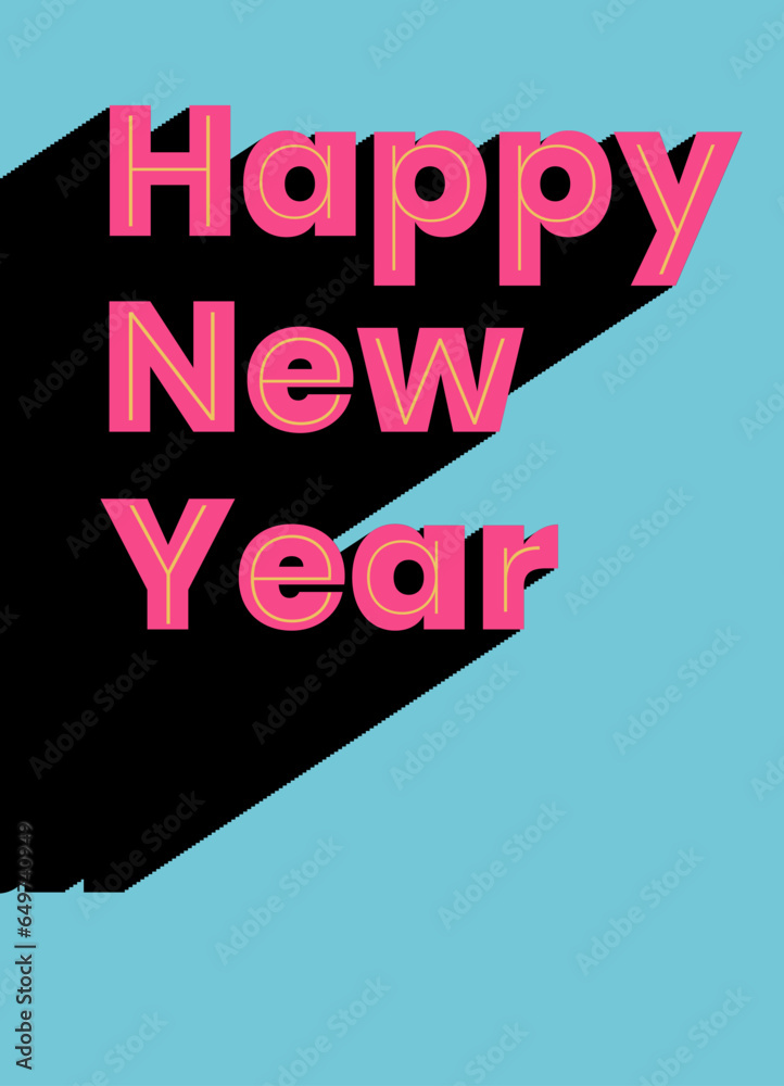 vector typography happy new year design illustration