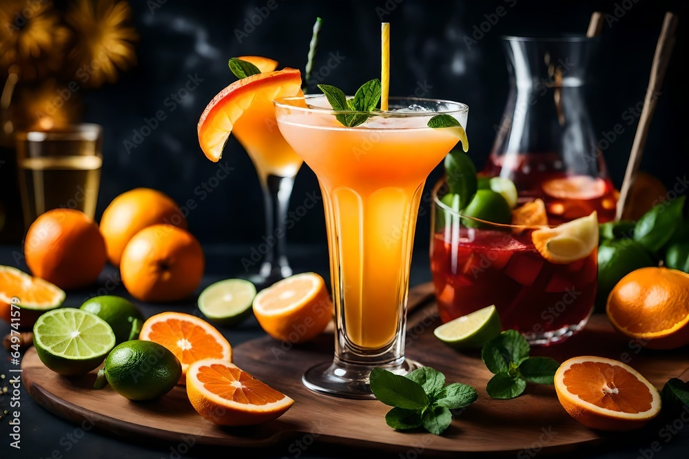 cocktails and fruits