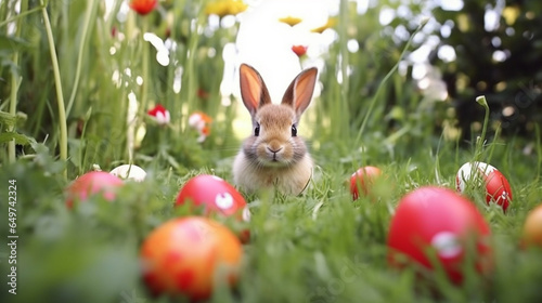 The Easter bunny in a meado...