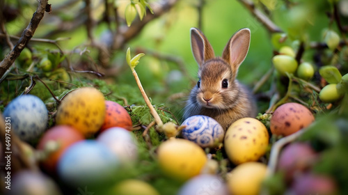 The Easter bunny in a meado...