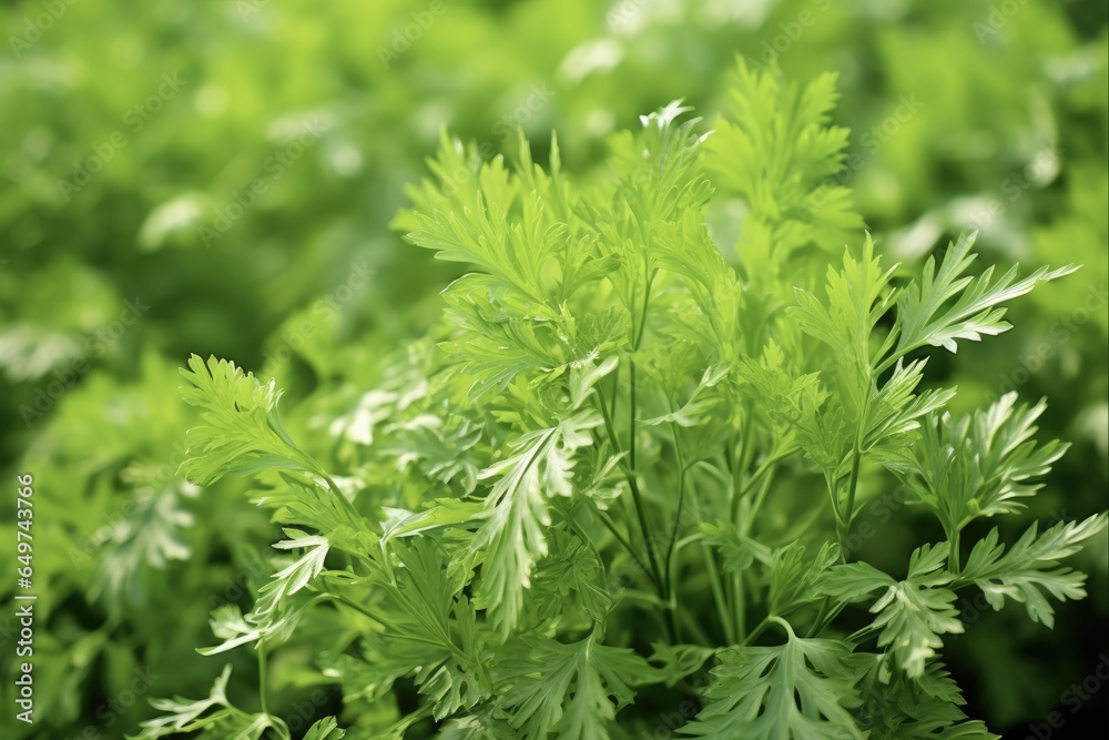 Sweet Wormwood Plant in a Lush Green Garden Background. Fresh Leaves of ...