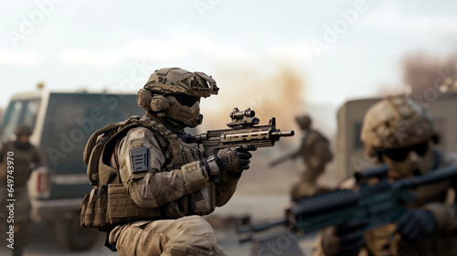 A soldier with combat unifo...