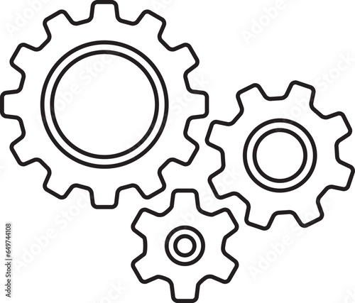 Setting icon vector with work cog gear element. Cogweel mechanism symbol.