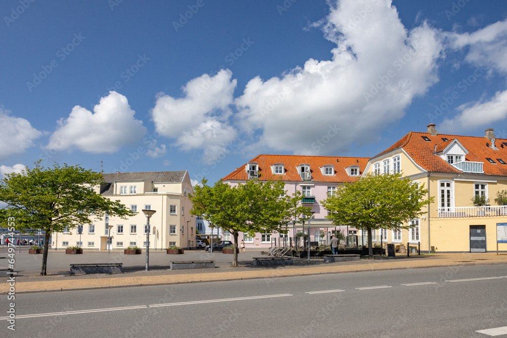 Walking in Sønderborg's streets, Sønderborg (German: Sonderburg,) Southern Jutland: Synneborre) is a Danish city located on both sides of Als Sund,Denmark