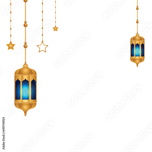 3d ramadan kareem or ramadhan lantern islamic shab e barat eid mubarak transparent background photo