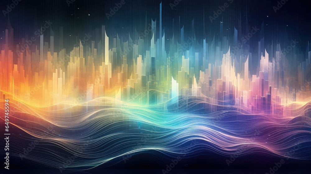 background waveform dreams abstract illustration light dream, glow neon, curve bright background waveform dreams abstract - obrazy, fototapety, plakaty 