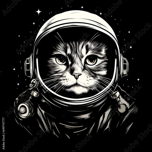 Astronaut cat, outer space (ID: 649747777)