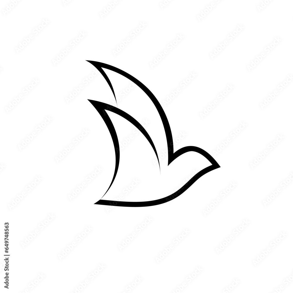 Simple bird logo collection. Monoline bird logo template. bird monogram logo with circle template. trendy bird logo combined with circle.