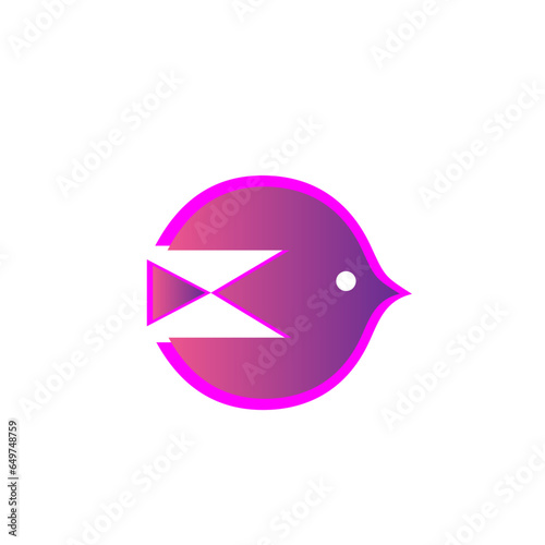 Simple fish logo collection. Monoline bird logo template. fish monogram logo with circle template. trendy fish logo combined with circle.