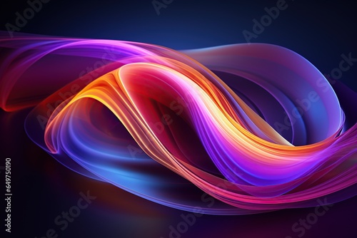 vibrant and colorful abstract shapes glowing ultraviolet spectrum featuring curvy neon lines.Generated with AI
