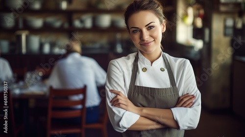 Fototapeta Naklejka Na Ścianę i Meble -  Portrait of a young chef in the kitchen