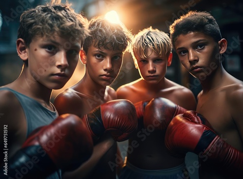 A group of teenage boxers © cherezoff