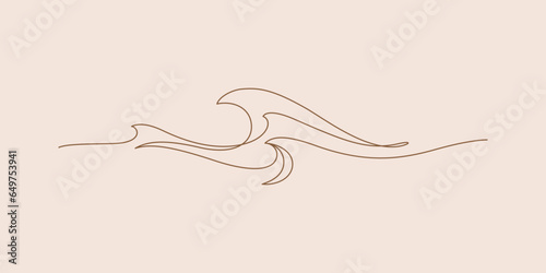 wave water one line minimalist style thin line