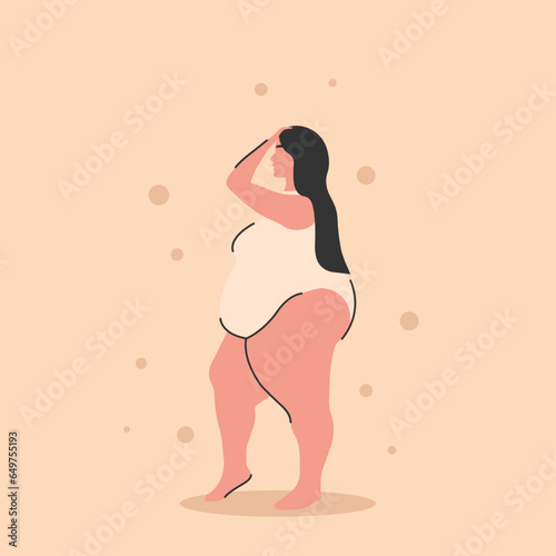 Beauty girls wearing underclothes. Body positive, beyond stereotypes