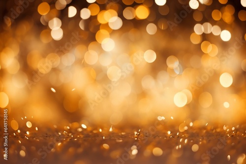 Abstract golden bokeh wallpaper of glamorous ceremony. Generative AI