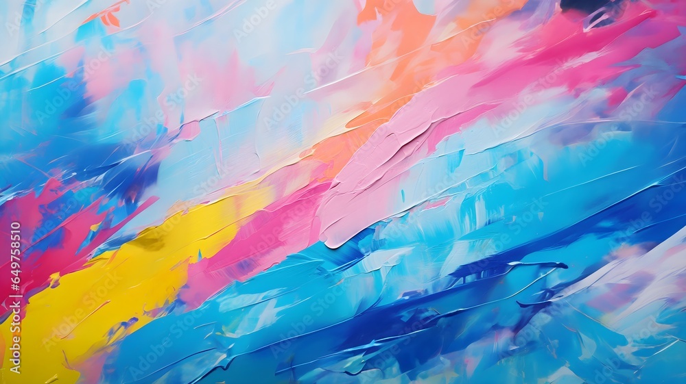 Abstract acrylic painting with vivid colors