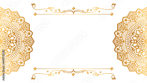 Vintage luxury golden mandala arabesque islamic pattern for wedding invitation background